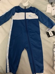 Jordan Baby Full Zip Coverall One-Piece Colorblock Mock Neck 18M Blue