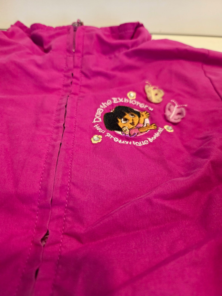 Vintage 2003 Nick Dora the Explorer Pink Full Zip Lined track suit