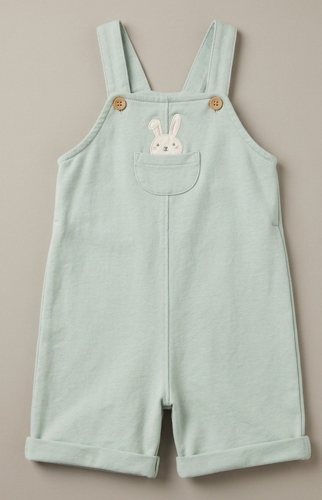 Carter’s Light Green Bunny Embroidered Sleeveless Cotton Overall 18m