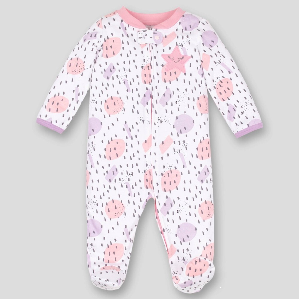 Lamaze Star & Dot Printed Organic Cotton Sleep N’ Play Union Suit -Size Newborn
