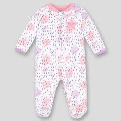 Lamaze Star & Dot Printed Organic Cotton Sleep N’ Play Union Suit -Size 6m