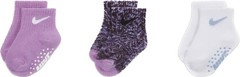 Nike Baby 3 Pk Multicolor Ankle Cotton Futura Swoosh Gripper Sock Set Sz 6-12 MO