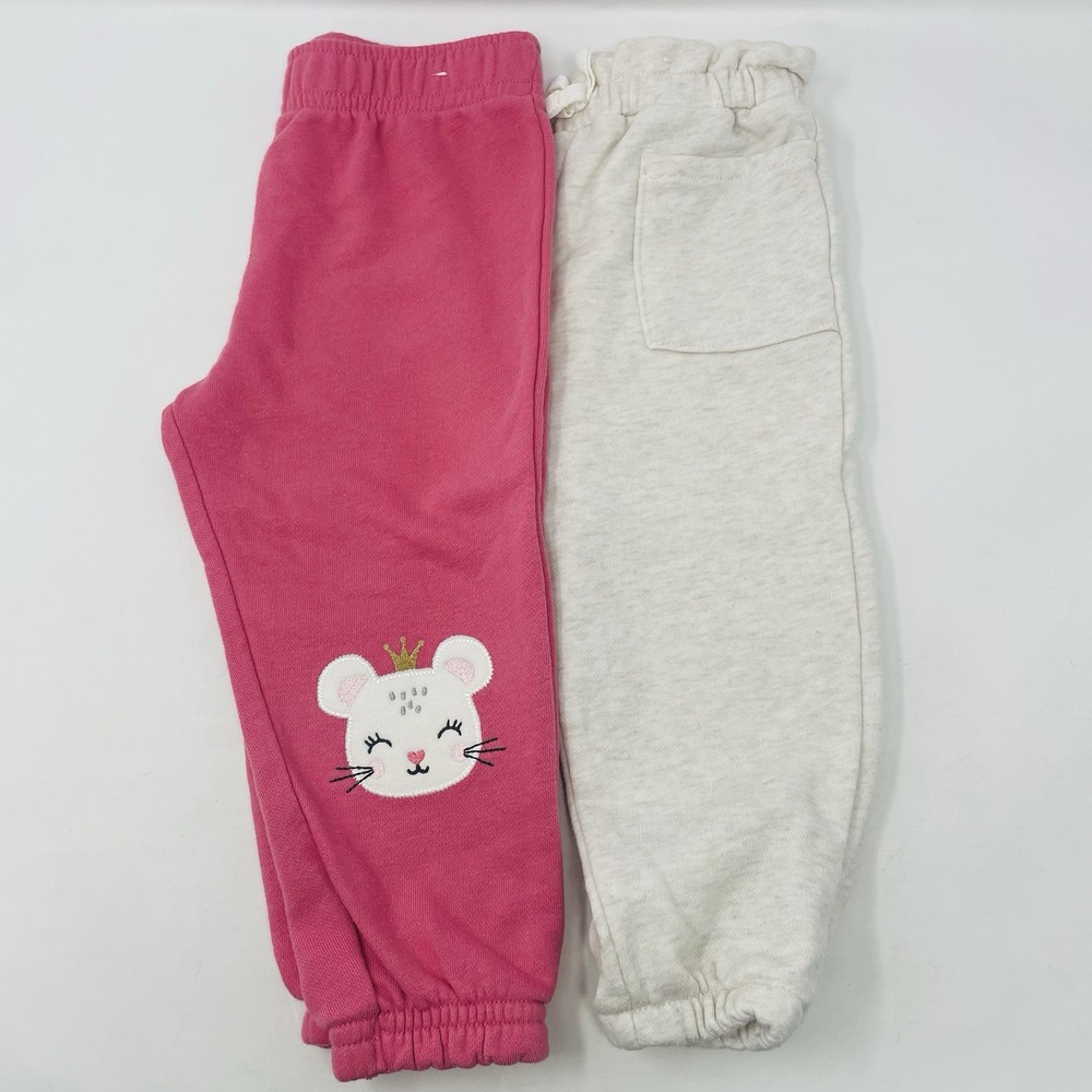 Garanimals Baby Girls 24 Months 2 Piece Sweatpants Clothing Lot Pink/Cream 1167