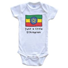 Just A Little Ethiopian Funny Cute Ethiopia Flag One Piece Baby Bodysuit