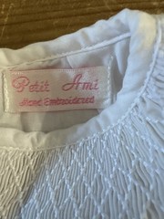 Petit Ami Girls Solid White Smock Cotton Dress Easter Size 9 Months New