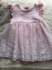 Little Me Girls Pink Dress 6 Months plus Headband