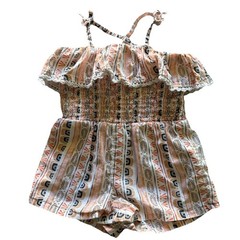 Savannah Romper Baby Girls 24 Months Organic Cotton Sleeveless Lace Trim