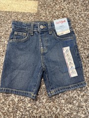 Cat & Jack Toddler Boys Jean Shorts 3t Stretchy-Adjustable Waist-Snap Button