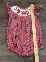 Southern Smocked Bubble 18M Red Gingham UGA Go Dawgs Bulldogs Game Day Dress