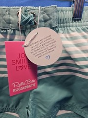 Ruffle Butts Ruggedbutts 4T Little Boy Swim Trunks 50+ UPF Ocean Teal Stripes