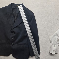 Van Heusen Black White 2 Piece Suit Set Jacket Shirt Regular Summer Weight 3T