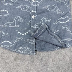Carter Short Sleeve Button-Up Dinosaurs Shirt FitsToddler Boy’s Size 4T/4A Blue