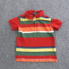 Polo Ralph Lauren Shirt Boys 12M Rainbow Stripe Short Sleeve Cotton Pique
