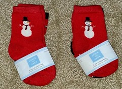 NWT JANIE JACK Snowman Lane 6-12 months 2 pair coordinating socks 2011