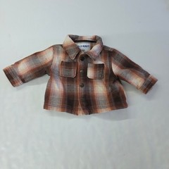 Old Navy Plaid Shacket Kids 0-3 Months Brown Cotton Snap Front Shirt Jacket