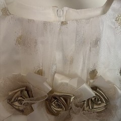 Special Occasion Summer Polka Dot Cream & Gold Dress Toddler 2 Sweet Heart Rose