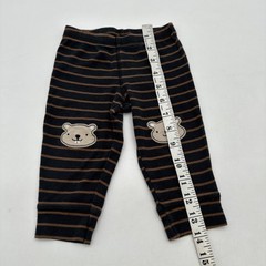 Carters Leggings Toddler Boys Size 9M Striped Blacl & Brown ..#27621