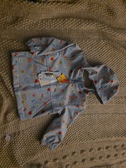 Cat & Jack 4T Light Blue Multicolor Hooded Jacket Rainbow Butterfly Cherry