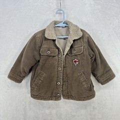 Vintage Pumpkin Patch Jacket Boys 2T Corduroy Sherpa Collar Distressed 80s 90s