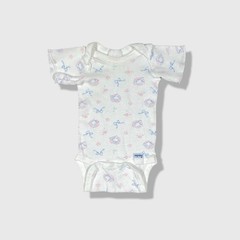 Unbranded Bodysuit Baby 0-3M White Rabbit Floral Vintage Cottagecore 11663