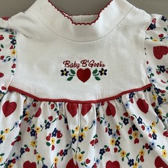 Vintage 90s Baby B’Gosh Infant Girl 3-6M Bubble Romper One Piece Heart Floral