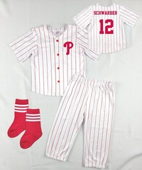 Baby Bryce Harper Uniform Jersey Red Pinstripe Pants Socks
