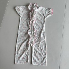 Vintage Sears Brand Size 3M Toddler Girls Pajama Romper w/Ruffles on Front 1980s