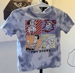 Disney Pixar Toy Story Blue/White Tie Dye Graphic Cotton Crew Neck T-Shirt, 2T