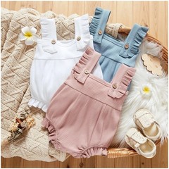 Ruffled Sleeveless Romper Baby Girls 9M-12M Snap & button NEW Choose Color