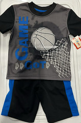 Kidgets Black Blue Gray Got Game Basketball Boys Shorts Outfit Size 18 Months