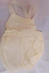 VINTAGE Baby Bliss Yellow Romper Sz Small 0 -3 Months Plastic Liner Embroidered