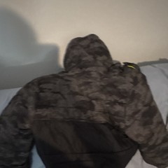 Michael Kors Boys 4T Hooded Puffer Jacket Camo Black/Gray/Yellow Zip