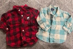 GAP Baby 6-12 Months Shirts, One Regular And One Flannel 0142