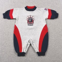 VTG Kid Athlete NHL New York Rangers Lady Liberty Romper Grey Red 3/6 Months