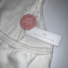 Bailey’s Blossoms Cream Crochet Halter One Piece Romper Size 3T New