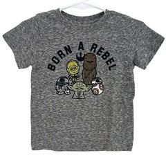 Star Wars Toddler 12 M Shirt Born A Rebel Gray Yoda Chewbacca C-3PO R2-D2
