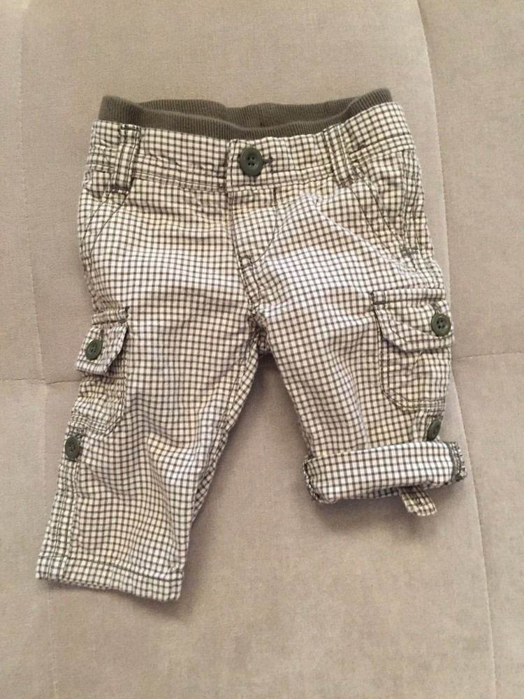 Baby Gap Pants Shorts Size 0-3 Month White Green Pull Up