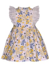 NWT Bonnie Jean Girls Bumble Bee Smocked Dress Set 18 Months Lace Eyelet Floral