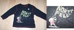 Size 6-12 Months Old Navy North Pole Holiday Black Long Sleeve T-Shirt Top New