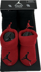 Nike Baby 2 Pk Red Black Ankle Cotton Jordan Jumpman Logo Booties Set Sz 0-6 MO