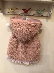 BMB Mia Bella Baby Boutique Girls 4T Pink Fringe Hooded Vest With Ruffle Hem EUC