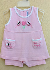 First Impressions Outfit Pink Butterflies Flower Girls 2 Piece Pockets 18 Months