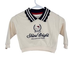 Hello Kitty Sanrio Sweatshirt Girls 18M Ivory Scalloped Collar Preppy