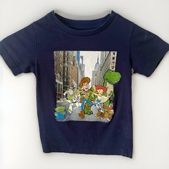 Disney Pixar Toy Story Buzz Lightyear Woody Graphic Print Navy Blue Tee 3T