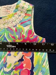 Lilly Pulitzer Baby Girls Coral Reef Print Shift Dress Size 2 Scalloped Lace 2T