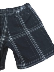 Quiksilver Black Gray White Plaid Adjustable Button Zip Shorts Toddler Size 24 M