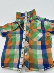 Unbranded Button Up Shirt Youth Boy 9-12 Months Plaid Pockets…#9286