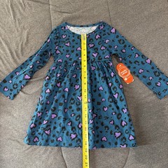 TODDLER GIRL ORGANIC 100% COTTON LONG SLEEVE KNIT DRESS WITH POCKETS SIZE 4T
