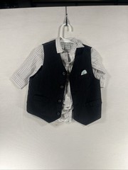 Koala Kids Baby Boys Dress Outfit 3-6M Shirt & Vest Pinstripe Formal Holiday