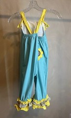 Busy Bees Smock turquoise Sleeveless Overall Cute Floral & Cow,Summer|Size:3T